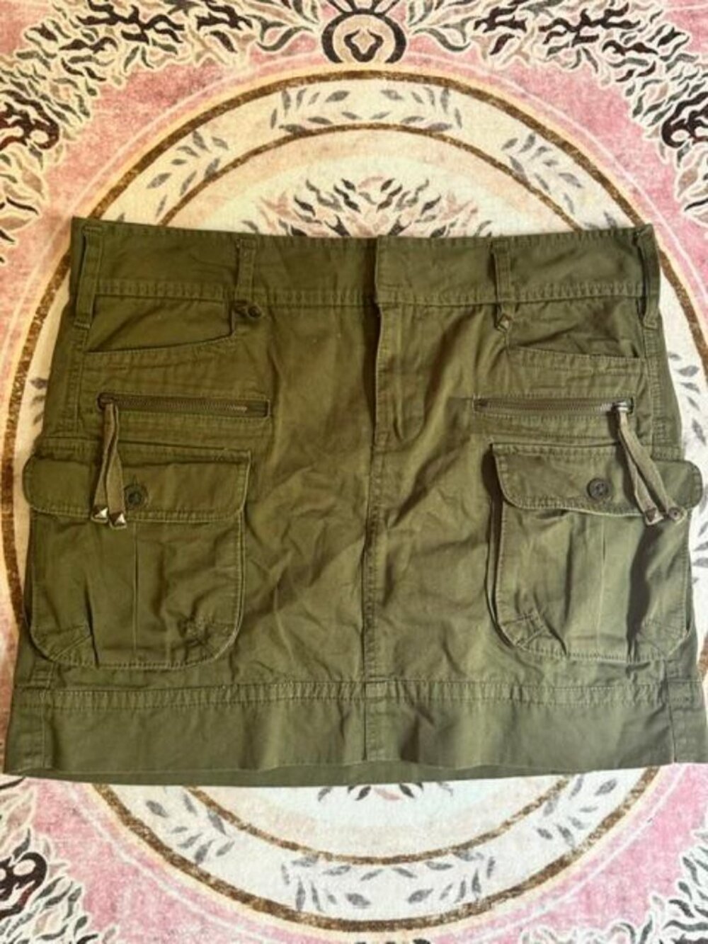 * Calvin Klein Jeans Mini Skirt Womens Cotton Cargo Pockets Utility Y2K Size 6